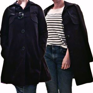 ZARA Basic chic a-line flare black trench coat. XS